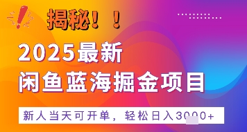 2025最新闲鱼蓝海掘金项目，新人当天可开单，轻松日入多张+的保姆级教程-冒泡网-兼职资源项目学习教程网