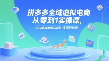 拼多多全域虚拟电商从零到1实操课，小白虚拟电商从0到1实操到精通-冒泡网-兼职资源项目学习教程网