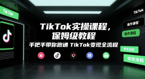 TikTok实操课程，保姆级教程，手把手带你跑通TikTok变现全流程-冒泡网-兼职资源项目学习教程网