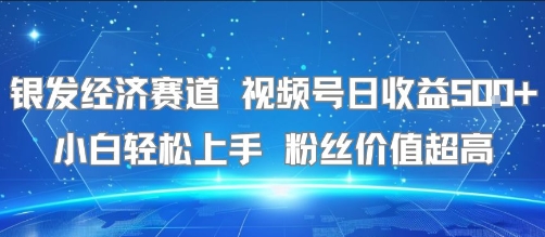 银发经济赛道 视频号日收益5张+ 小白轻松上手 粉丝价值超高-冒泡网-兼职资源项目学习教程网