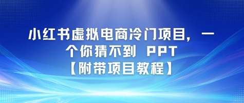 小红书虚拟电商冷门项目，一个你猜不到 PPT【附带项目教程】-冒泡网-兼职资源项目学习教程网
