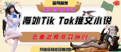 海外tiktok小说推文暴力项目，高停留率，高转化率，上手后一天搞顿饭钱不是问题-冒泡网-兼职资源项目学习教程网
