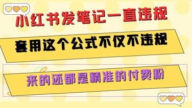 小红书发笔记一直违规，套用这个公式不仅不违规，来的还都是精准的付费粉-冒泡网-兼职资源项目学习教程网