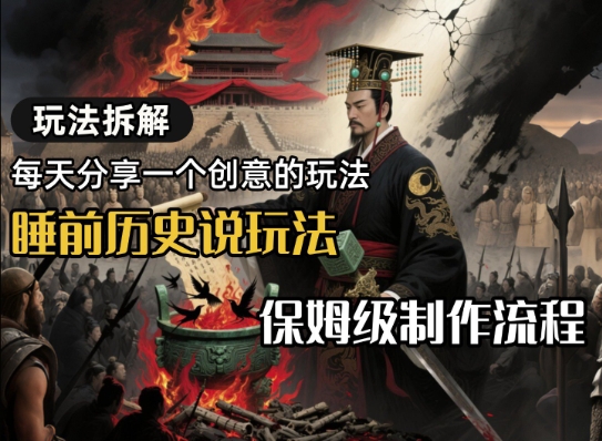 玩法拆解睡前历史说玩法，保姆级制作流程-冒泡网-兼职资源项目学习教程网