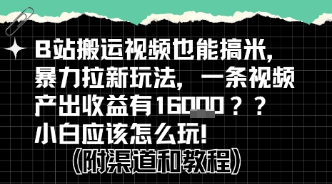 b站掘金计划？搬运视频也能挣拉新的收益，小白应该怎么玩！-冒泡网-兼职资源项目学习教程网