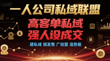 一人公司私域联盟，高客单私域，强人设成交，建私域 搞发售 广结盟 造势能-冒泡网-兼职资源项目学习教程网