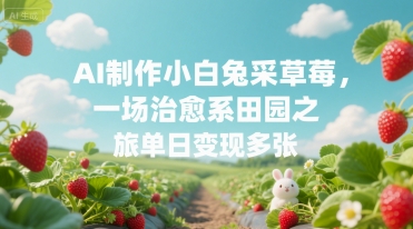 AI制作小白兔采草莓，一场治愈系田园之旅单日变现多张-冒泡网-兼职资源项目学习教程网