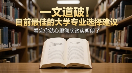 付费文章：一文道破！目前最佳的大学专业选择建议，看完你就心里彻底踏实明朗了-冒泡网-兼职资源项目学习教程网