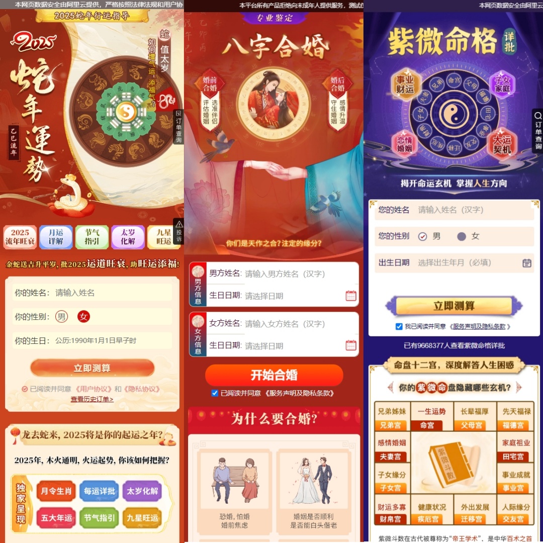 2025新版蛇年测算系统源码-冒泡网-兼职资源项目学习教程网